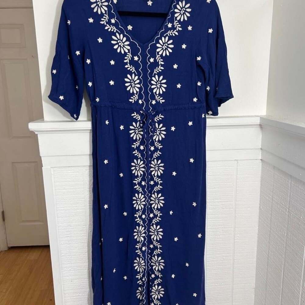 Skies Are Blue Women's Blue and Navy Dress
